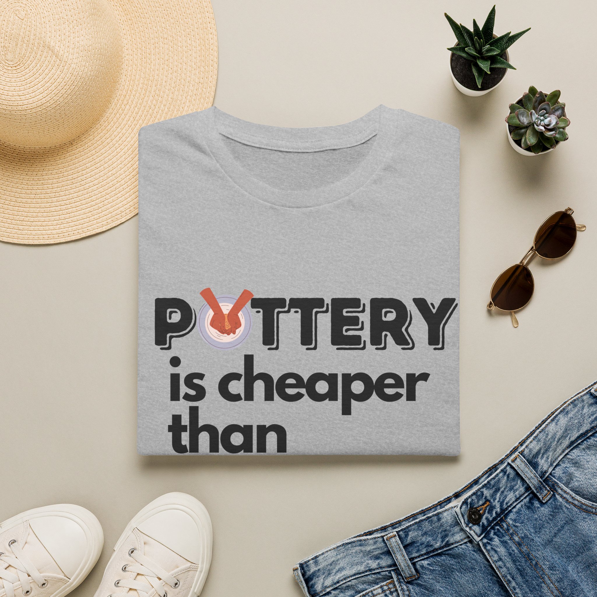 Pottery Therapy Unisex Tee - Image 3